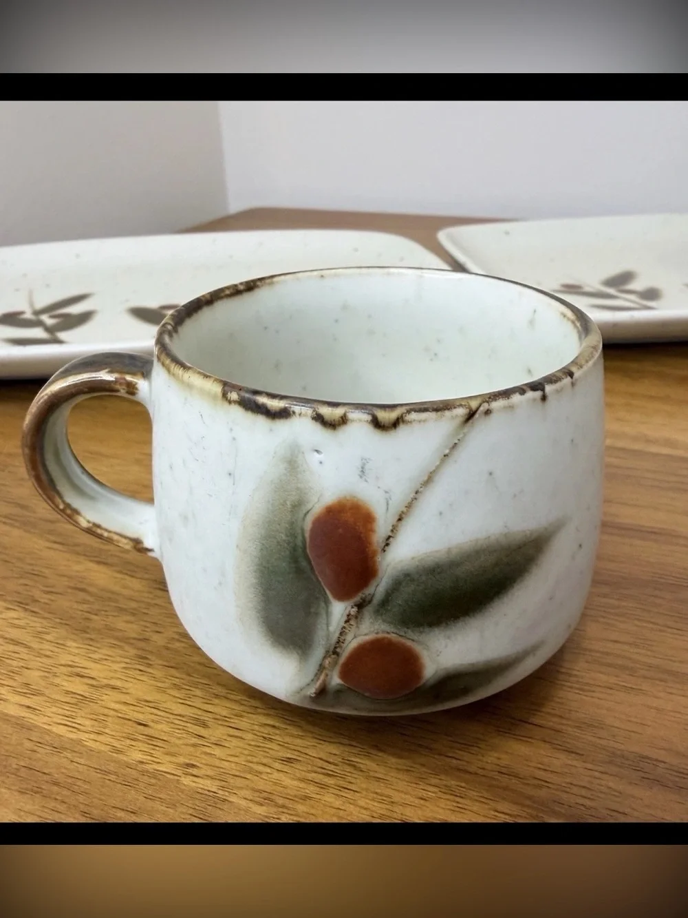 2 Vintage Otagiri Japan Bittersweet Snack MCM  Mugs Tidbit Plates Set